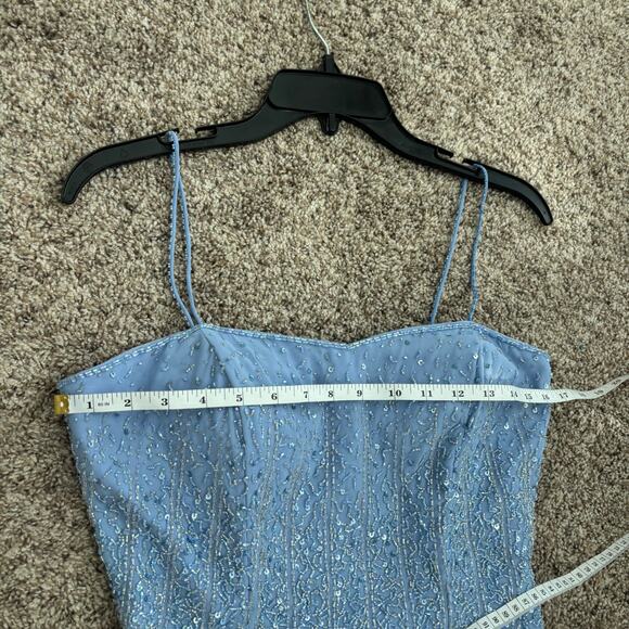 EUC Vintage Showtime Collection Beaded Prom Formal Dress Sz 8 Blue - Picture 5 of 16